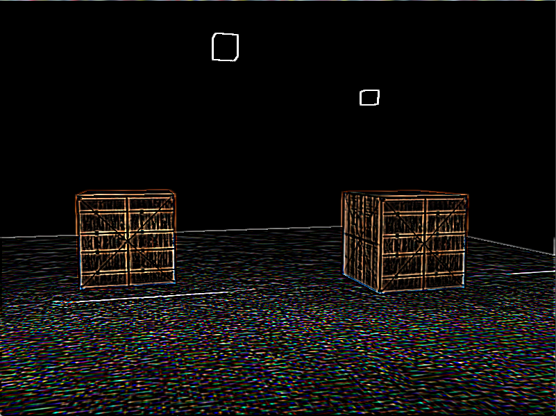 Edge detection, which darkens the surroundings.