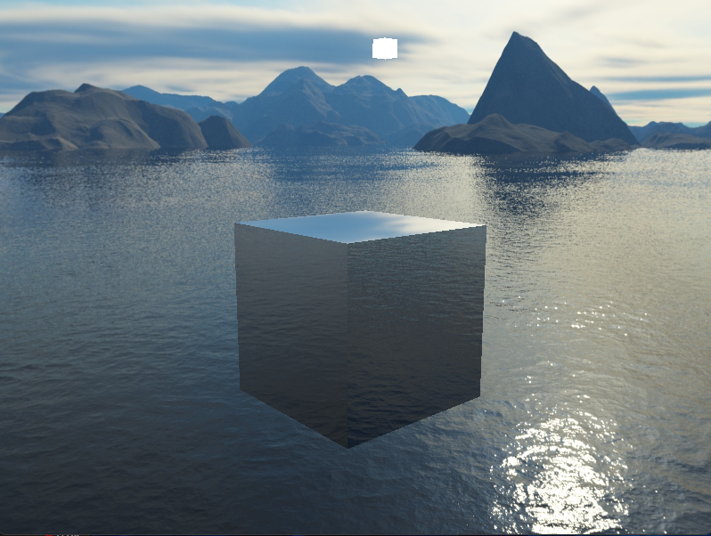 Environmental mapping, reflecting the enviornment around the cube.